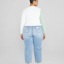 Fashion To Figure Bridget Two-Tone V-Neck Sweater