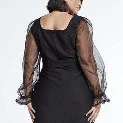 Fashion To Figure Rae Mixed Media Belted Dress