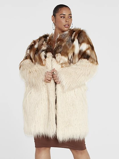 Fashion To Figure Lisa Mixed Faux Fur Coat 7 Fashion To Figure Lisa Mixed Faux Fur Coat - Image 7