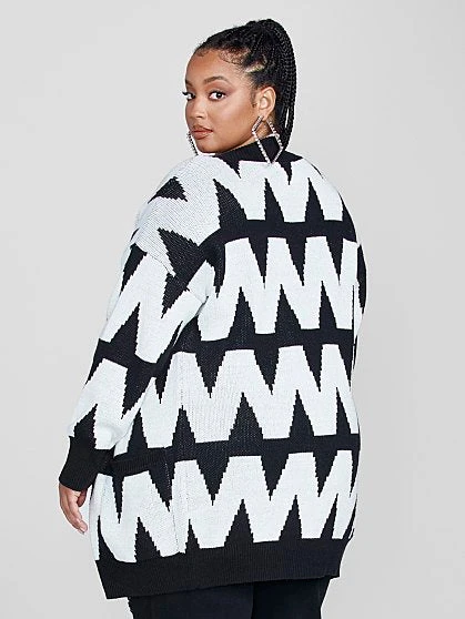 Fashion To Figure Ellena Chevron Cardigan 4 Fashion To Figure Ellena Chevron Cardigan - Image 4