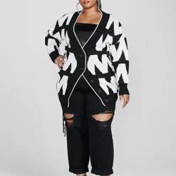 Fashion To Figure Ellena Chevron Cardigan 7 Fashion To Figure Ellena Chevron Cardigan -Pleasures SHOP x 32ac2cc9 4dff 44c6 9afd 5285511132ae