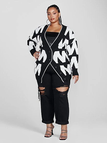 Fashion To Figure Ellena Chevron Cardigan 3 Fashion To Figure Ellena Chevron Cardigan - Image 3