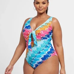 Fashion To Figure Amanda Multicolor Snake Print One-Piece Swimsuit -Pleasures SHOP x 3355b086 50f4 4b79 a7a1 758f2e025d0b