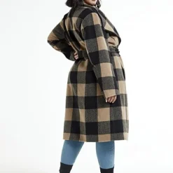 Fashion To Figure Tori Buffalo Plaid Longline Coat -Pleasures SHOP x 34044b75 c9c3 45b0 bb6a c6fc3087b3aa