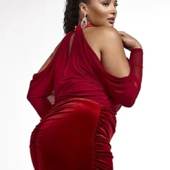 Fashion To Figure Soft Edges Velvet Gown - SRV X FTF