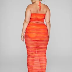 Fashion To Figure Lalah Mesh Ruched Maxi Skirt