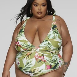 Fashion To Figure Michelle Tropical Print One-Piece Swimsuit -Pleasures SHOP x 34b7e489 4fbf 45ff b6c9 63ac55012a3c