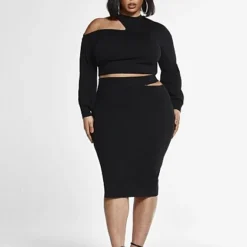 Fashion To Figure Natalie Skirt With High Slit