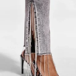 Fashion To Figure High Rise Rhinestone Fringe Detail Straight Leg Jeans -Pleasures SHOP x 3657c66f 81a4 40f2 bbd6 fcb949567096