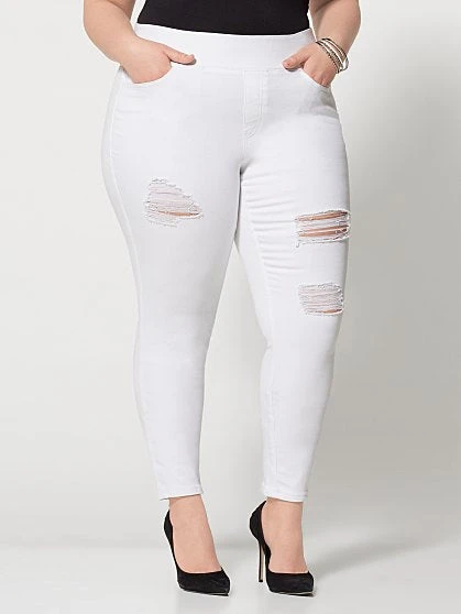 Fashion To Figure White High-Rise Jeggings - Tall Inseam 1 Fashion To Figure White High-Rise Jeggings - Tall Inseam