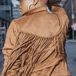 Fashion To Figure Mabel Jean Fringe Trench Coat - FTF LAB: Kelly Augustine -Pleasures SHOP x 38413229 24d2 4b60 8230 e936644aeb2d