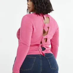 Fashion To Figure Alexis Buckle Back Sweater -Pleasures SHOP x 3852fcf0 1fb9 4b70 8d2f 8a37f36dfacb