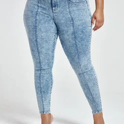 Fashion To Figure Medium Wash High-rise Seamed Moto Jeans -Pleasures SHOP x 399f11e7 03f6 40f3 8244 8ea1ccf98466