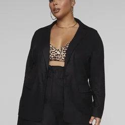 Fashion To Figure Lauren Linen Blazer -Pleasures SHOP x 3a4a83e9 cff2 44a7 8f9d 774c06ae792b 1