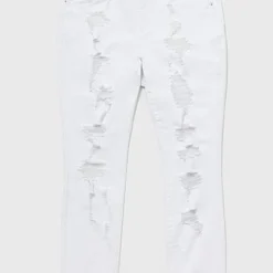 Fashion To Figure Mid-Rise All Over Destructed Skinny Jeans