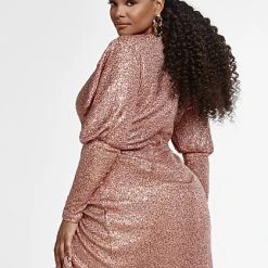 Fashion To Figure Arielle Faux Wrap Sequin Dress -Pleasures SHOP x 3b299aa2 6e9f 47c1 b893 33c38fef1c36