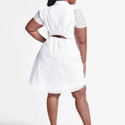 Fashion To Figure Lauren Cotton Eyelet Shirtdress -Pleasures SHOP x 3cd2ae13 fa0e 4df0 8cdd 3610782aa48b