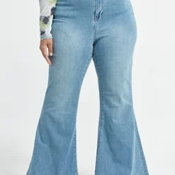 Fashion To Figure Ultra High-Rise Flare Leg Jeans - Tall Inseam -Pleasures SHOP x 3d63dc75 ef27 4f44 b1e6 d23cf63c3faa