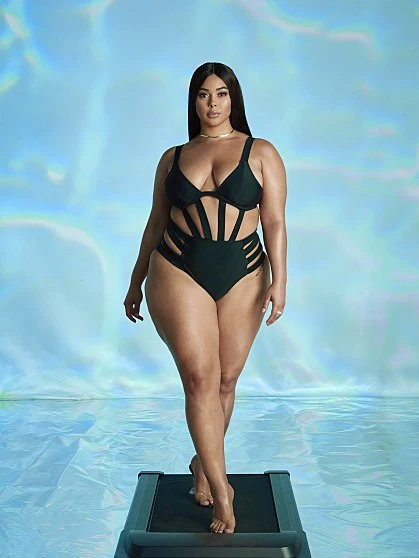 Fashion To Figure Ebony Caged Swimsuit - Tabria Majors X FTF 2 Fashion To Figure Ebony Caged Swimsuit - Tabria Majors X FTF - Image 2