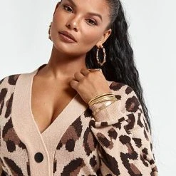 Fashion To Figure Jess Leopard Print Cardigan Dress