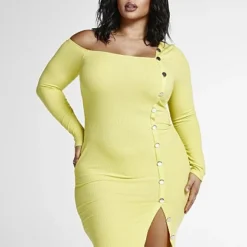 Fashion To Figure Georgia Knit Bodycon Dress With Button Detail 9 Fashion To Figure Georgia Knit Bodycon Dress With Button Detail -Pleasures SHOP x 41526d5a 3d3e 4122 a536 4abd775c83aa