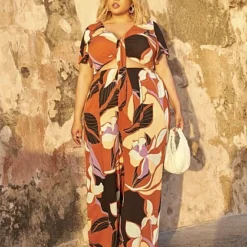 Fashion To Figure Dina Tropical Print Wide Leg Pants - Gabi Fresh X FTF