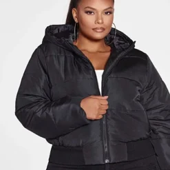Fashion To Figure Farrah Short Hooded Puffer Coat -Pleasures SHOP x 41d4191e f205 4373 9139 f309a41da717
