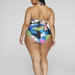 Fashion To Figure Nyla Halter Tropical Print One-Piece Swimsuit -Pleasures SHOP x 4205bdf2 51a2 43c7 8593 beff6f40927c