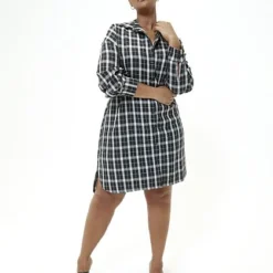 Fashion To Figure Tasha Plaid Shirt Dress -Pleasures SHOP x 428269d4 2f58 4cae a6a2 aa868a61cba1