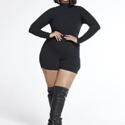 Fashion To Figure Rhonda Fitted Rib Knit Romper -Pleasures SHOP x 42cb522b 4c96 45d8 abaa dda87835d134