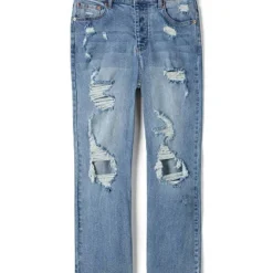 Fashion To Figure Mid Rise Relaxed Fit Crop Jeans