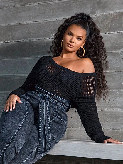 Fashion To Figure Bianca Pointelle Knit Cropped Sweater 1 Fashion To Figure Bianca Pointelle Knit Cropped Sweater