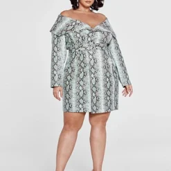 Fashion To Figure LFG Snakeskin Print Wrap Dress - Patrick Starrr X FTF -Pleasures SHOP x 47325602 0e55 4bc1 a51f c133c639a78d