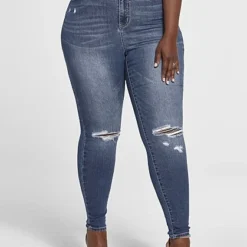 Fashion To Figure Ultra High Rise Medium Blue Wash Skinny Jeans - Tall Inseam