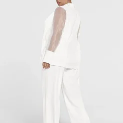 Fashion To Figure Juliette Organza Sleeve Tuxedo Style Blazer - Gabi Fresh X FTF -Pleasures SHOP x 485a88c7 1266 421c 8320 aac865f6aff5