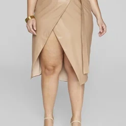 Fashion To Figure Eva Faux Leather Wrap Skirt