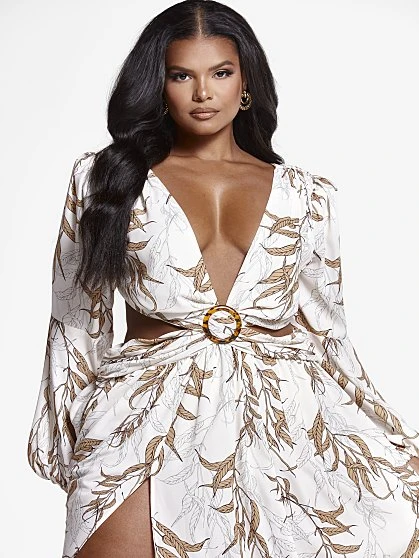 Fashion To Figure Gabriella Palm Print Maxi Dress 3 Fashion To Figure Gabriella Palm Print Maxi Dress - Image 3