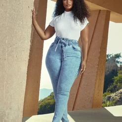 Fashion To Figure Ultra High Rise Self Tie Skinny Jeans - Short Inseam -Pleasures SHOP x 48f2a0ea 8f3b 4a9c 89cd 4d6062abe75c