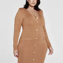 Fashion To Figure Tessa Button Front Sweater Dress -Pleasures SHOP x 49105ef3 e327 4b9a b047 aa16cee3ab37