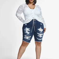 Fashion To Figure Ensley Pointelle Knit Drawstring Sweater -Pleasures SHOP x 4ae0ed2b c98a 4ead 8ea7 53b77a2b1ca2