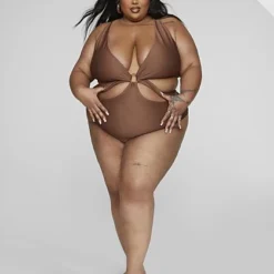 Fashion To Figure Mara Twist Front Monokini Swimsuit -Pleasures SHOP x 4b090a82 3e3d 4d28 aadf e30427f56073