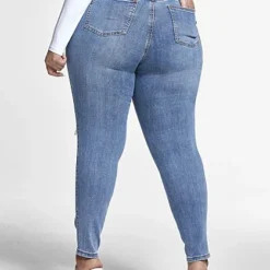 Fashion To Figure Blowout Knee Jeggings In Medium Blue Wash -Pleasures SHOP x 4b541bcb 0795 454f 87d4 eab9acd661e1