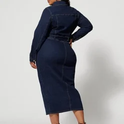 Fashion To Figure Mika Denim Button-Up Maxi Dress -Pleasures SHOP x 4b9923e3 3ba8 4a4e a496 4eae095c30b5