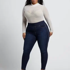 Fashion To Figure High-Rise Rhinestone Trim Jeggings -Pleasures SHOP x 4c7660d8 f34e 4df1 b0ec a1c27397c270