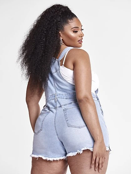 Fashion To Figure Maliah Cutoff Shortalls 4 Fashion To Figure Maliah Cutoff Shortalls - Image 4