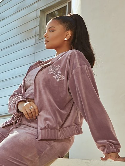 Fashion To Figure Ruby Velour Butterfly Rhinestone Hoodie 4 Fashion To Figure Ruby Velour Butterfly Rhinestone Hoodie - Image 4