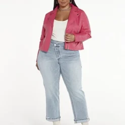 Fashion To Figure High Rise Light Wash Crossover Waist Jeans - Tall Inseam