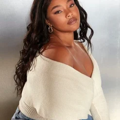 Fashion To Figure Debi Off The Shoulder Wrap Sweater - Garnerstyle X FTF