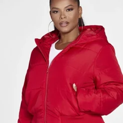 Fashion To Figure Farrah Short Hooded Puffer Coat