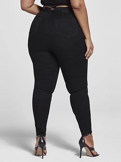 Fashion To Figure High Rise Skinny Leg Lace-up Belted Jeans 3 Fashion To Figure High Rise Skinny Leg Lace-up Belted Jeans - Image 3